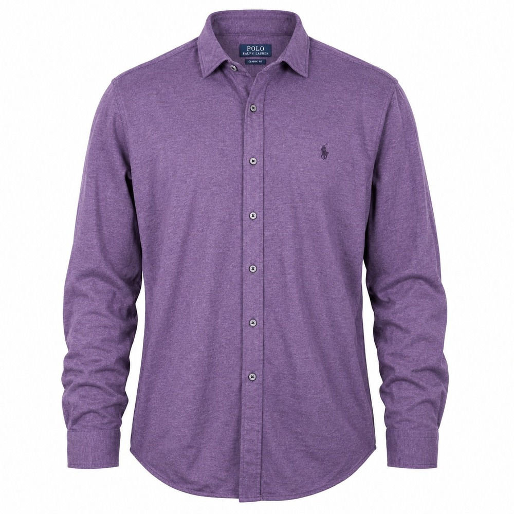 Polo Ralph Lauren Knit Dress Shirt Mens XXL Jersey Knit LS Logo Preppy Heritage